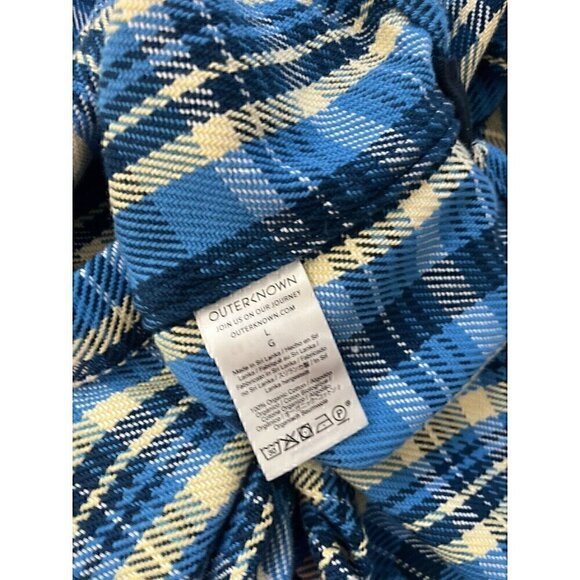 Women's Outerknown Cloud Weave Button Blanket Shirt Blue Shacket L - Picture 6 of 7